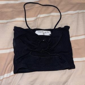 LF O ring black crop top